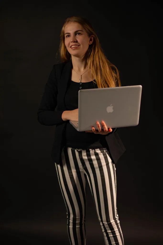 Pepita met laptop